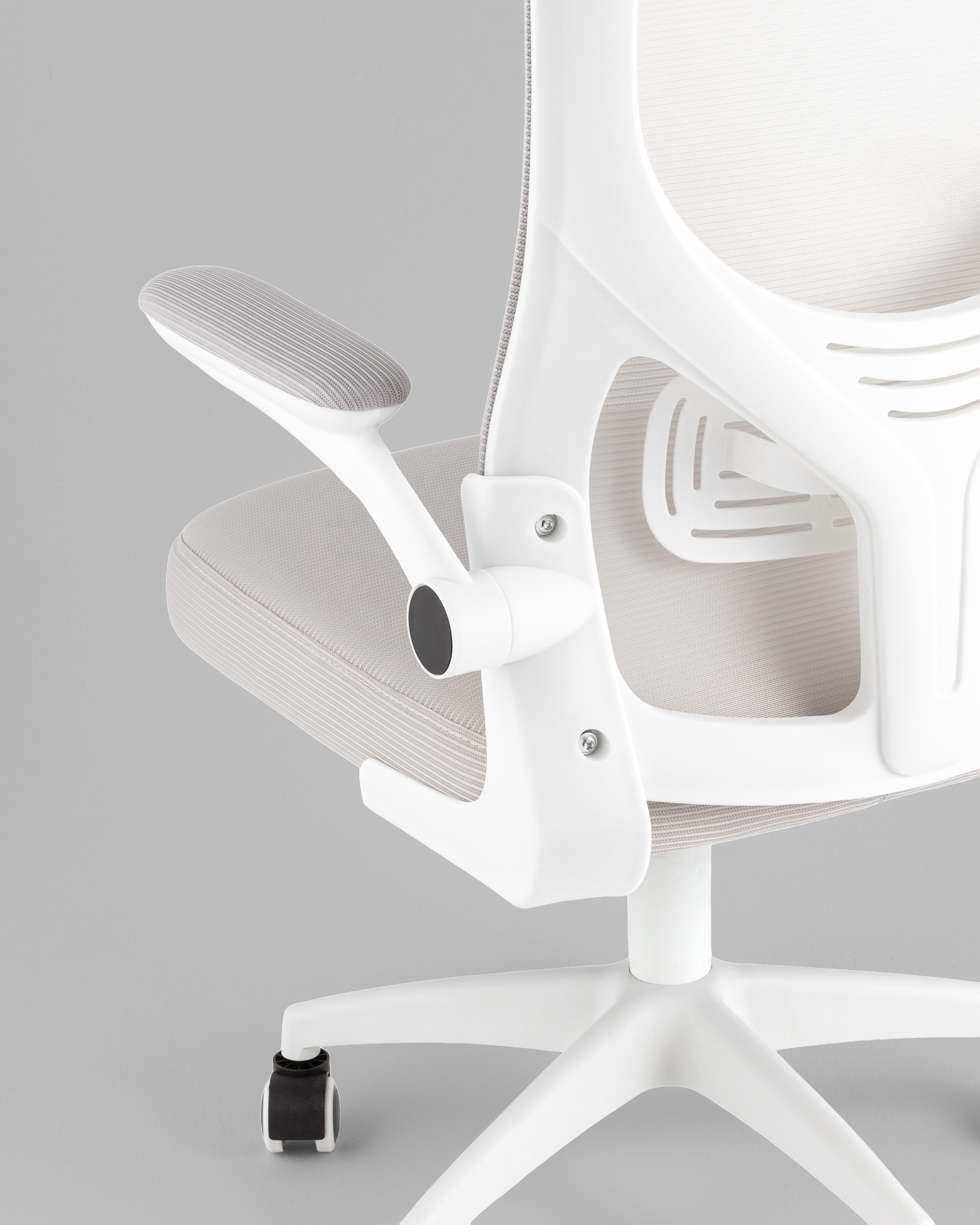 Кресло офисное TopChairs Core серый с подголовником пластик белый — изображение 7