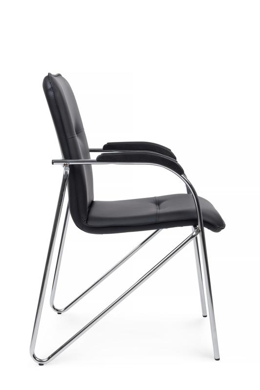 Стул самба с пластиковыми подлокотниками SMB-03H Хром гальв. Черный — изображение 2