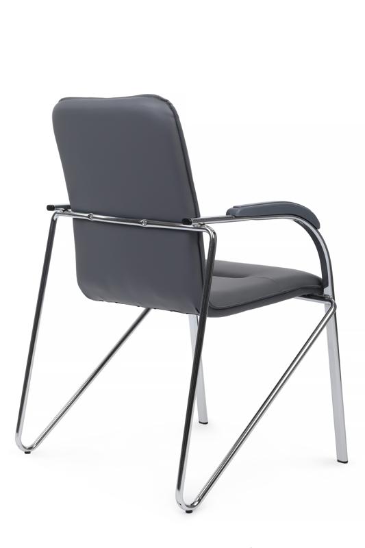 Стул самба с пластиковыми подлокотниками SMB-03H Хром гальв. Серый — изображение 3