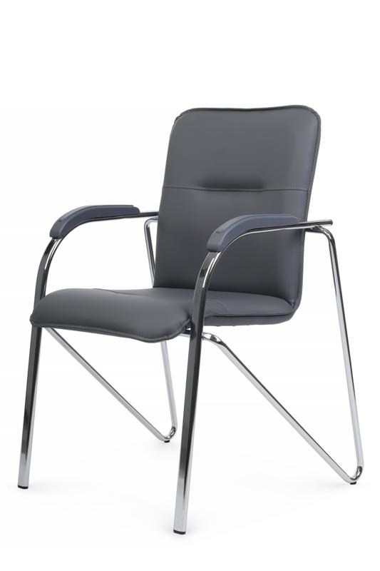 Стул самба с пластиковыми подлокотниками SMB-03H Хром гальв. Серый — изображение 7