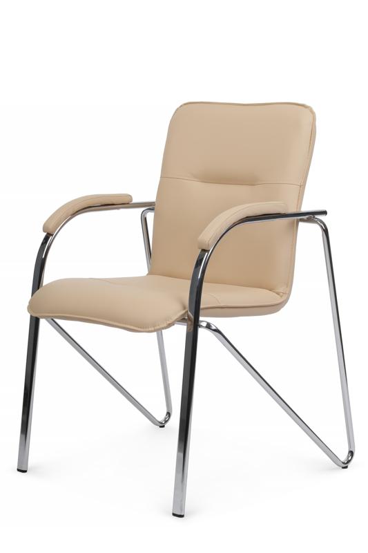 Стул самба с мягкими подлокотниками SMB-01H Хром гальв. Бежевый — изображение 7