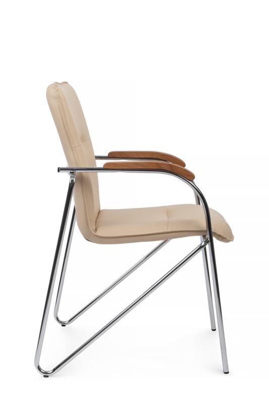 Стул самба с деревянными подлокотниками SMB-02H Хром гальв. Бежевый — изображение 2