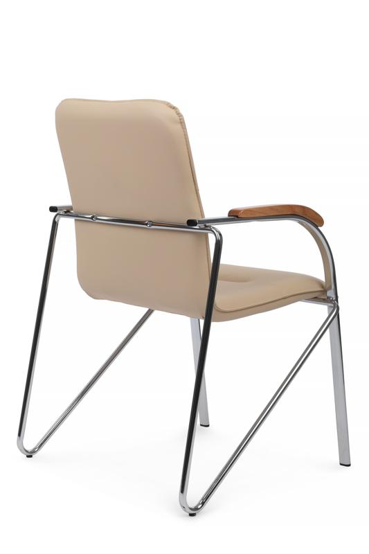 Стул самба с деревянными подлокотниками SMB-02H Хром гальв. Бежевый — изображение 3