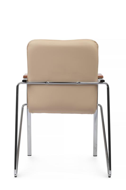 Стул самба с деревянными подлокотниками SMB-02H Хром гальв. Бежевый — изображение 4