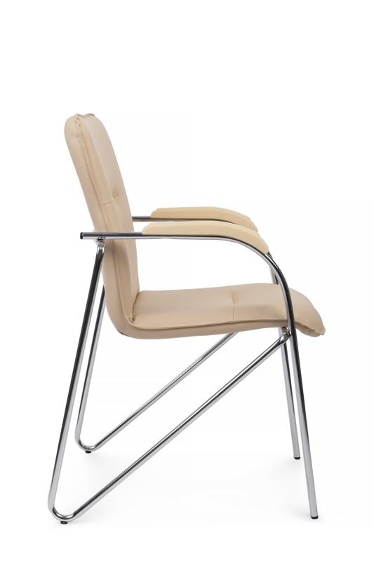 Стул самба с пластиковыми подлокотниками SMB-03H Хром гальв. Бежевый — изображение 2