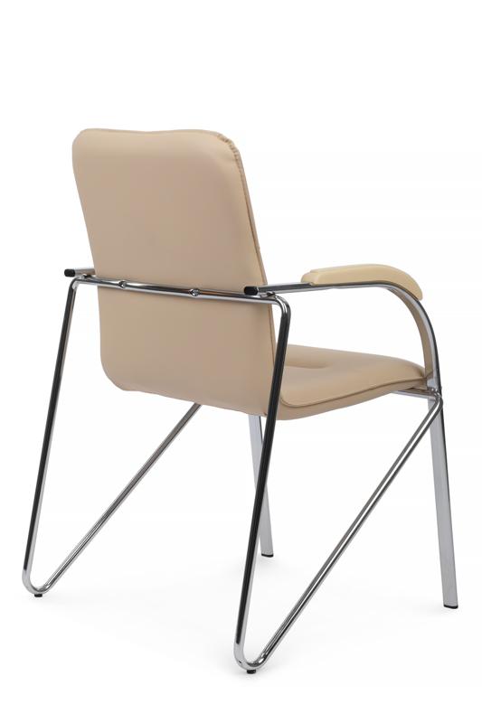 Стул самба с пластиковыми подлокотниками SMB-03H Хром гальв. Бежевый — изображение 3