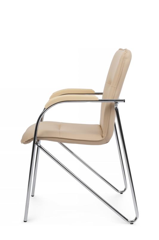 Стул самба с пластиковыми подлокотниками SMB-03H Хром гальв. Бежевый — изображение 6