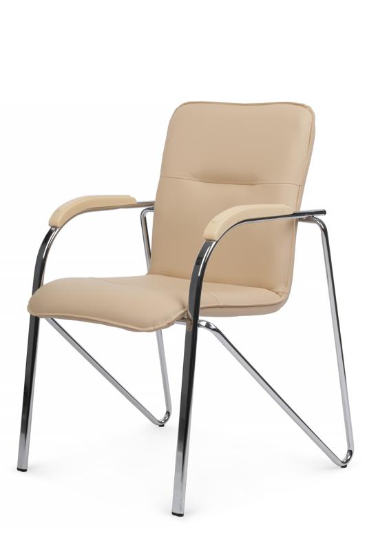 Стул самба с пластиковыми подлокотниками SMB-03H Хром гальв. Бежевый — изображение 7